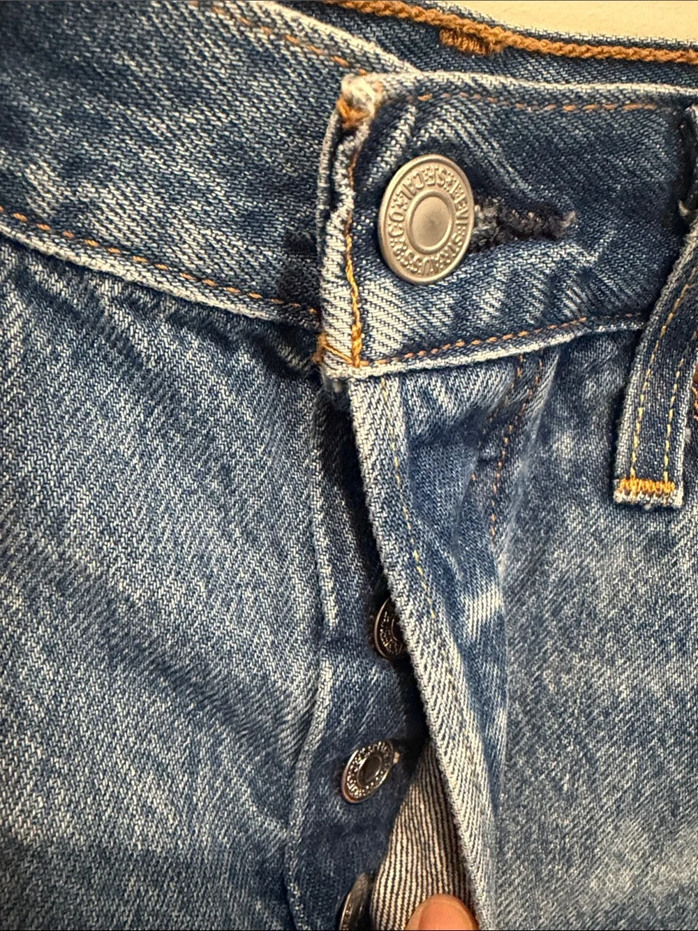 Levi's Distressed Denim Jean Shorts - Blue